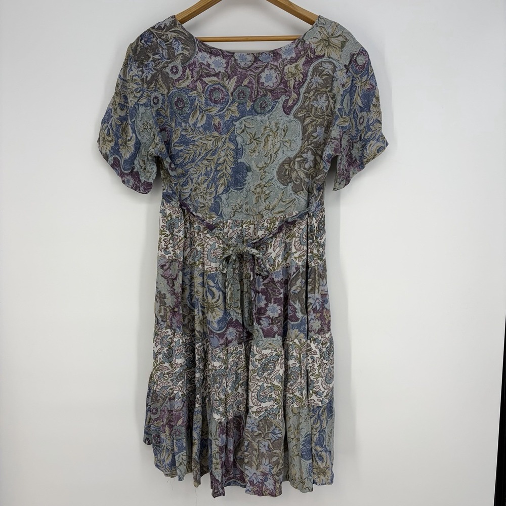 Nostalgia Vtg 90s Floral Dress M Cottagecore Fairy Grunge Boho Romantic Tiered - Picture 11 of 14